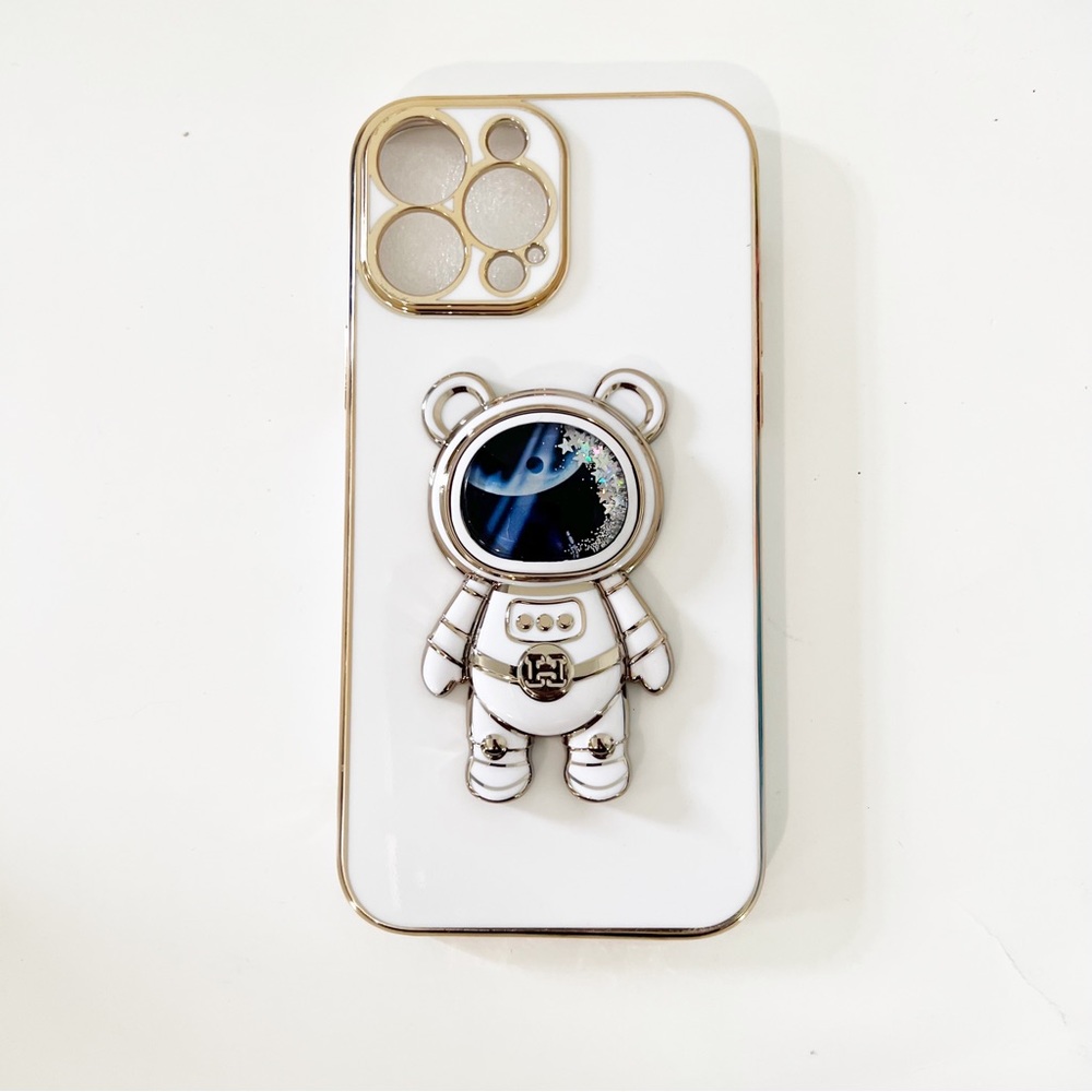 iPhone 13 Pro Max Quicksand Bear Silicone Case with Stand